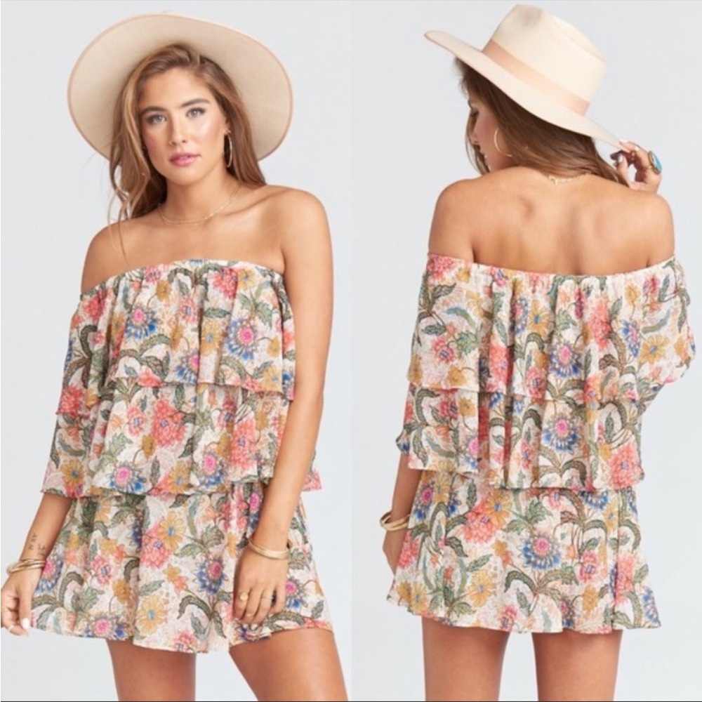 Show me your Mumu Triple Decker Romper S Bloomtastic Floral Print